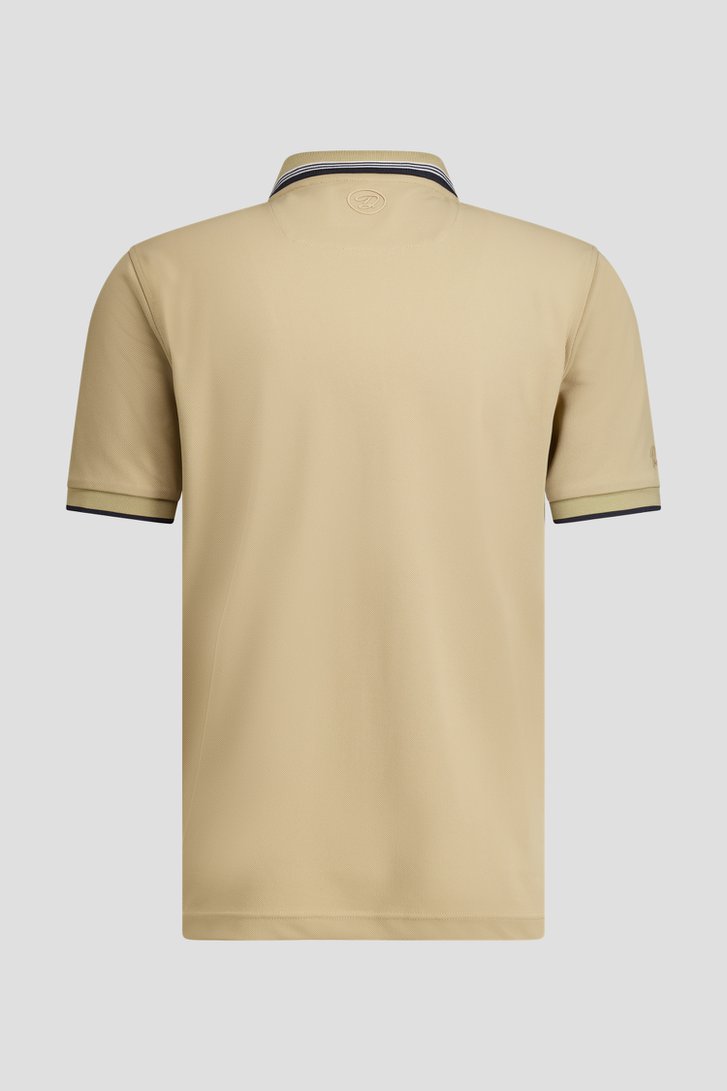 Productfoto 2 van Beige golfpolo met korte rits  door Dansaert Golf Club voor Heren