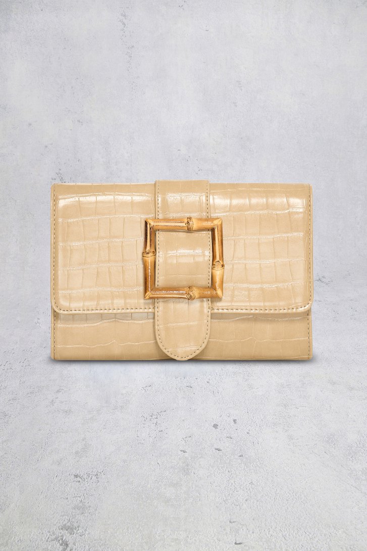 Voorkant van Beige handtas met krokodillenstructuur door Bulaggi voor Dames