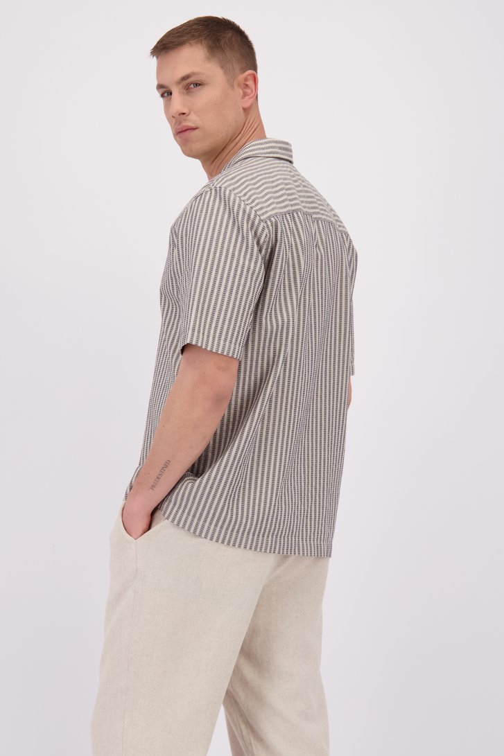 Achterkant van Beige hemd met grijze structuurstof   door Only & Sons voor Heren