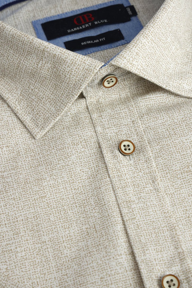 Productfoto 2 van Beige hemd met korte mouw - Regular fit door Dansaert Blue voor Heren