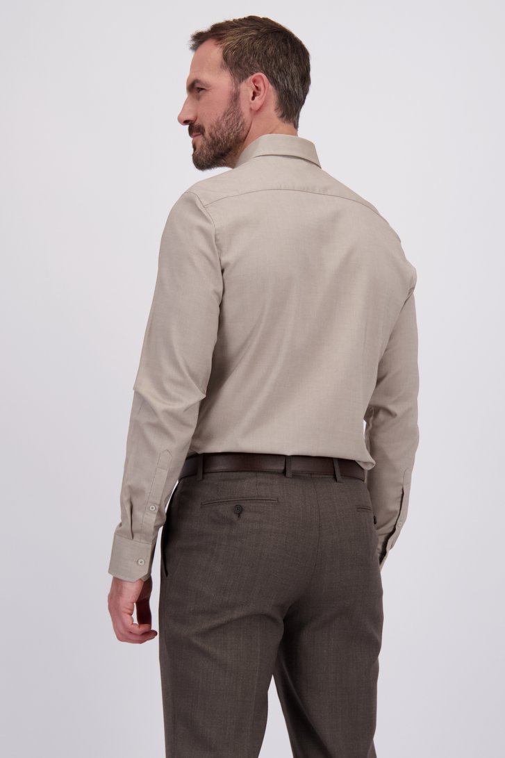 Achterkant van Beige hemd - Slim fit  door Dansaert Black voor Heren