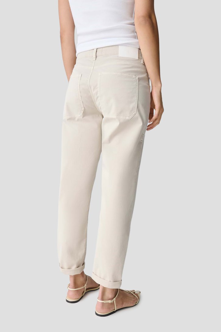 Detail van Beige jeans met cargozakken door Opus pants voor Dames