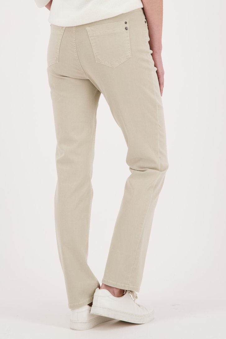 Beige jeans met elastische taille - comfort fit van Anna Montana voor Dames