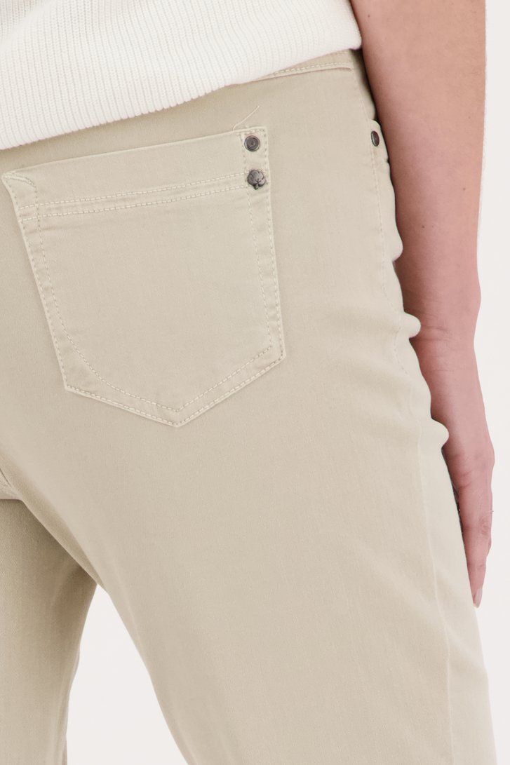 Beige jeans met elastische taille - straight fit van Anna Montana voor Dames