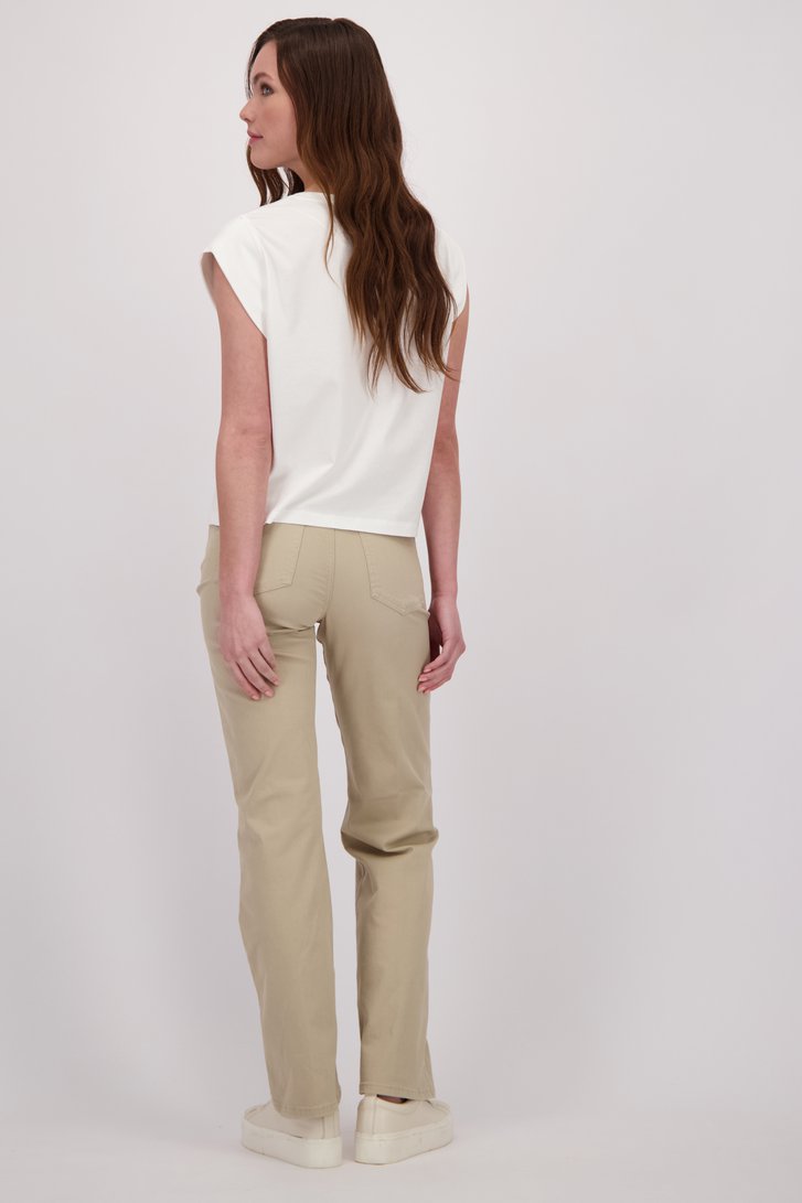 Achterkant van Beige jeans - Wide leg fit door Angels voor Dames