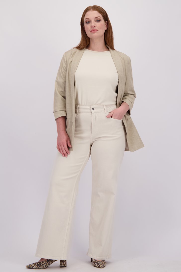 Voorkant van Beige jeans - Wide leg fit door ONLY Carmakoma voor Dames