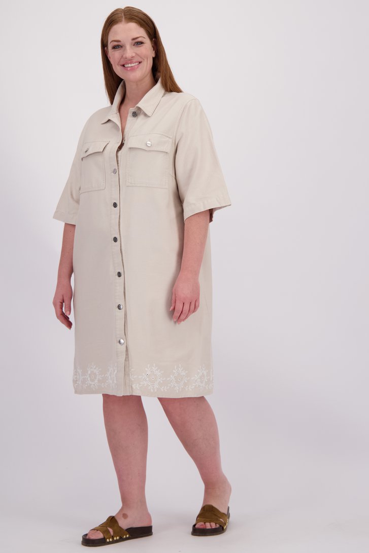 Voorkant van Beige jeanskleedje door ONLY Carmakoma voor Dames