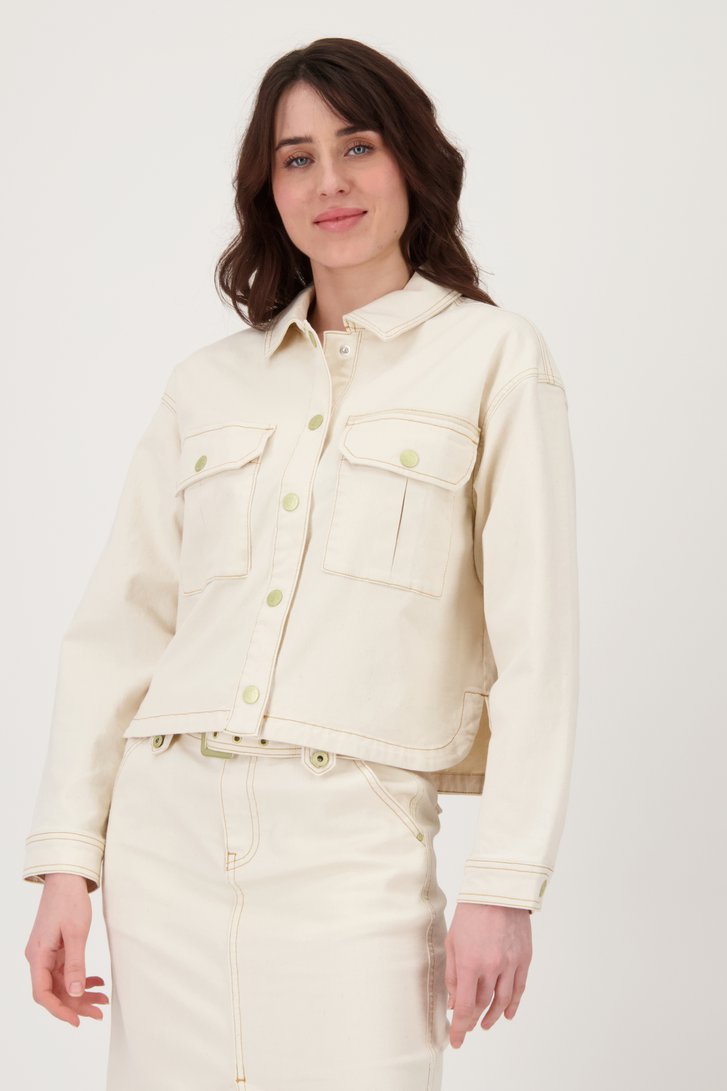 Beige jeansvest met knopen van Geisha voor Dames