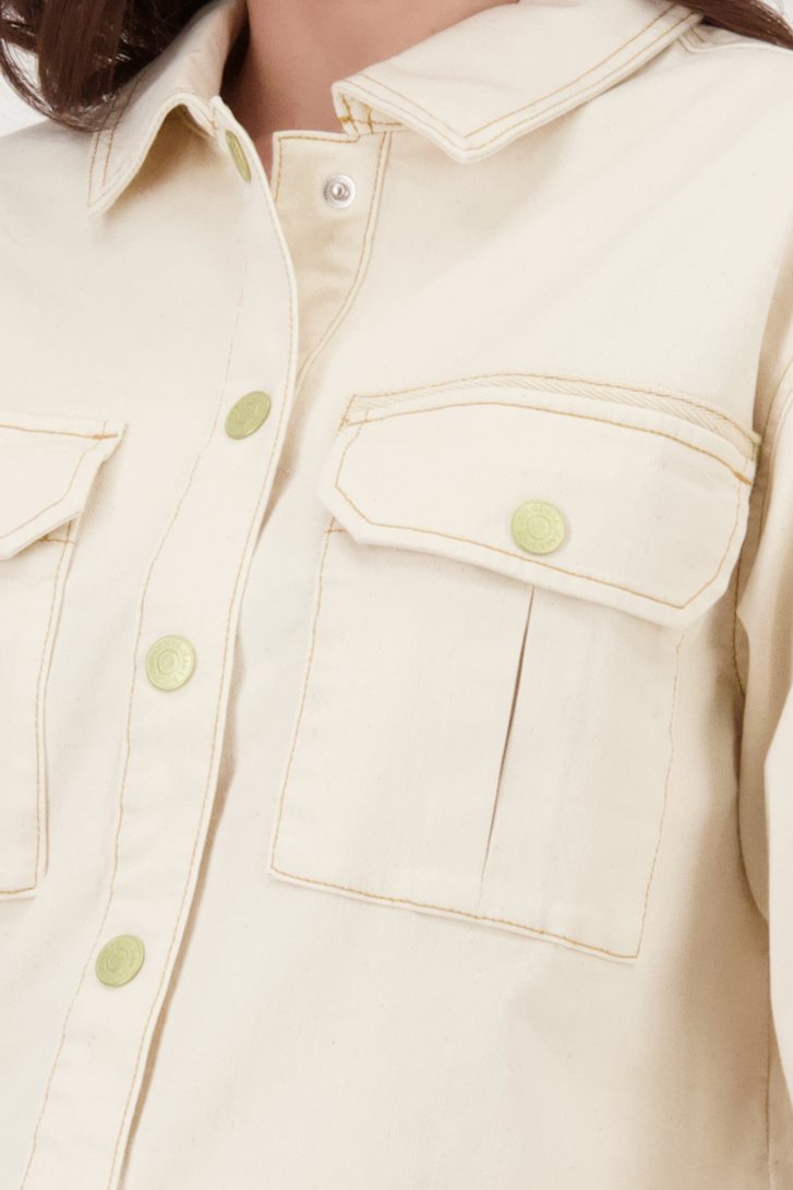 Beige jeansvest met knopen van Geisha voor Dames