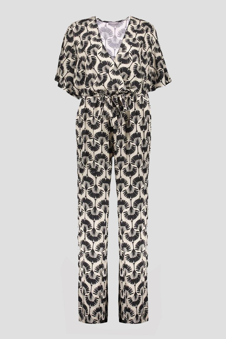 Beige jumpsuit met zwarte print  van Geisha voor Dames