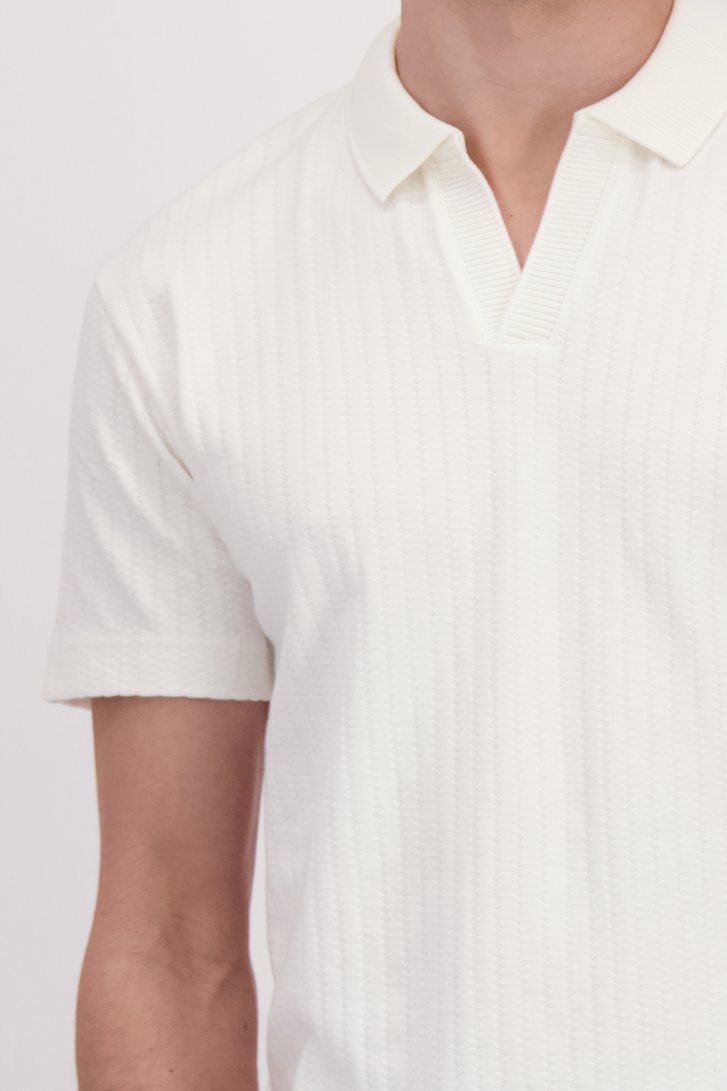 Detail van Beige katoenen polo door Marc O'Polo voor Heren