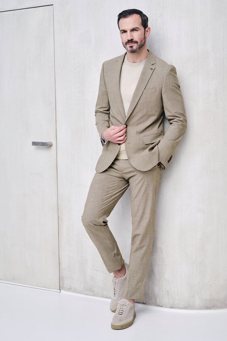 Beige kostuumvest – regular fit  van Dansaert Black voor Heren