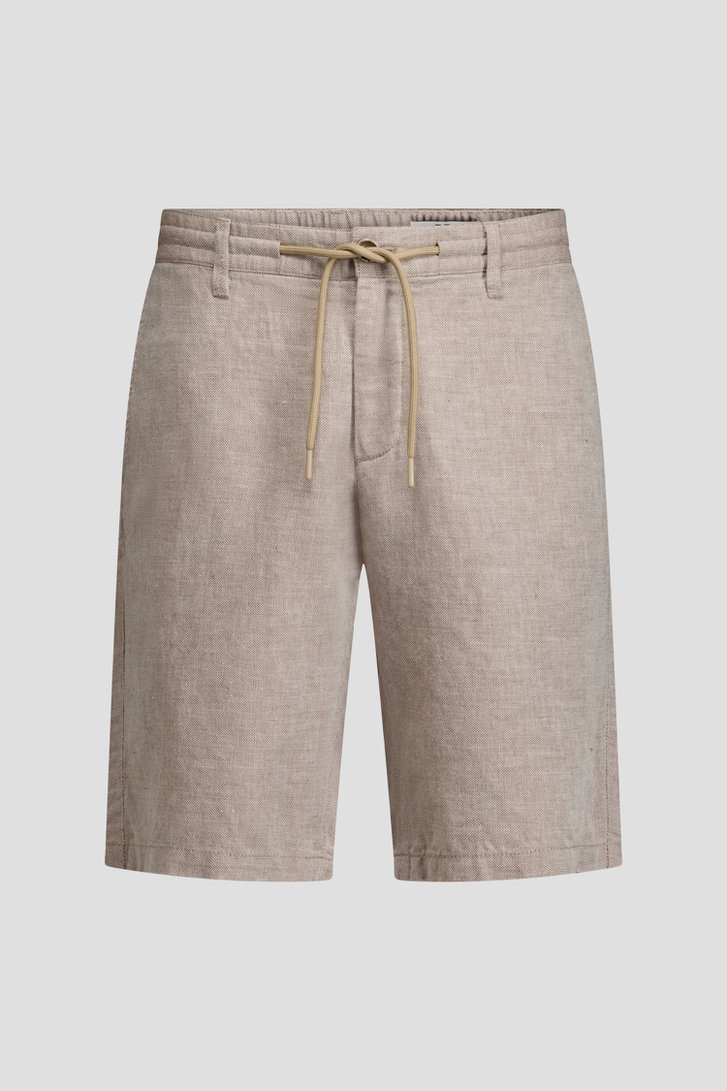 Productfoto 2 van Beige linnen bermuda met elastische taille door Upper East voor Heren