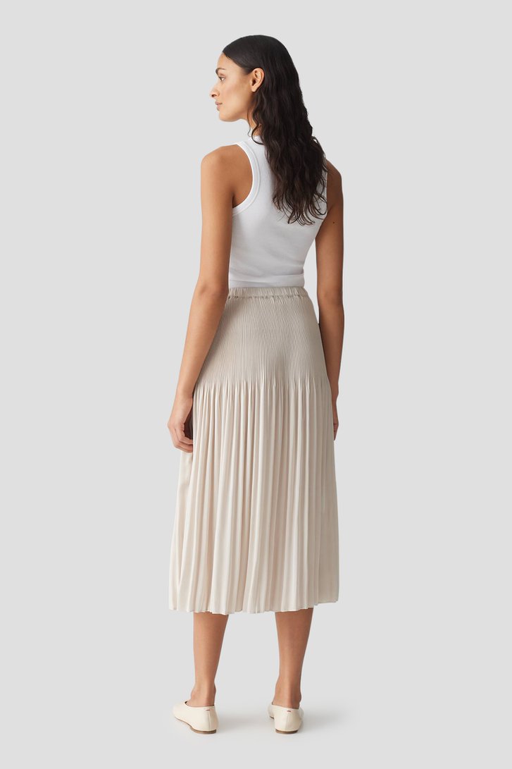 Beige midi plissérok van Opus voor Dames