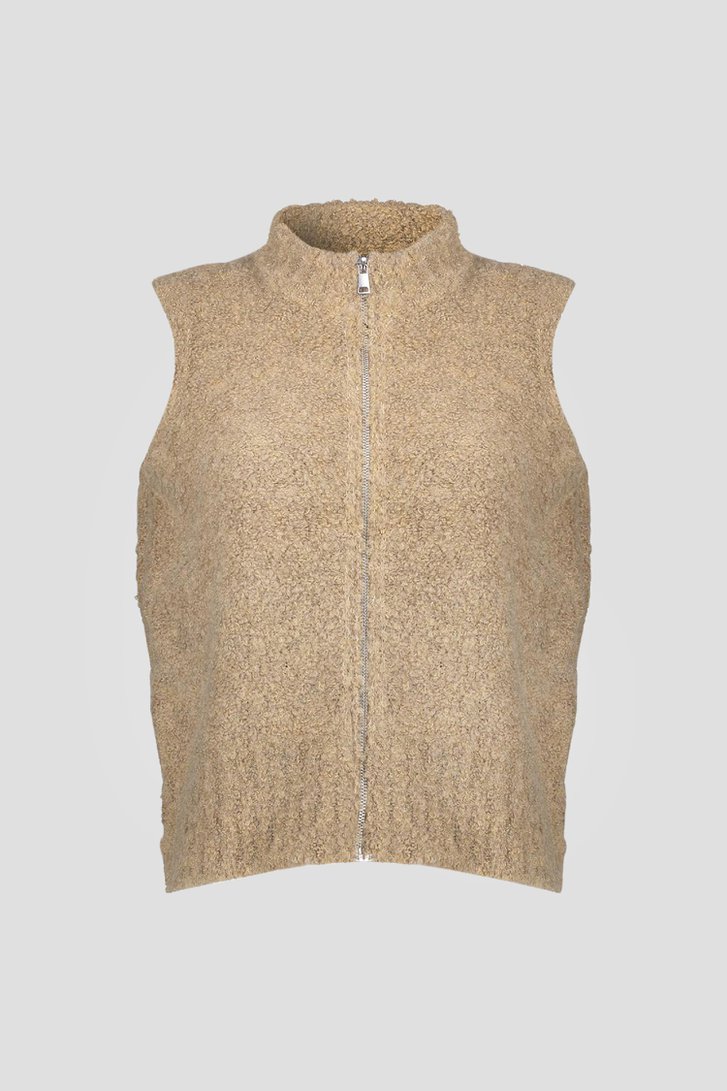 Productfoto 1 van Beige mouwloos vestje in teddy door Geisha voor Dames