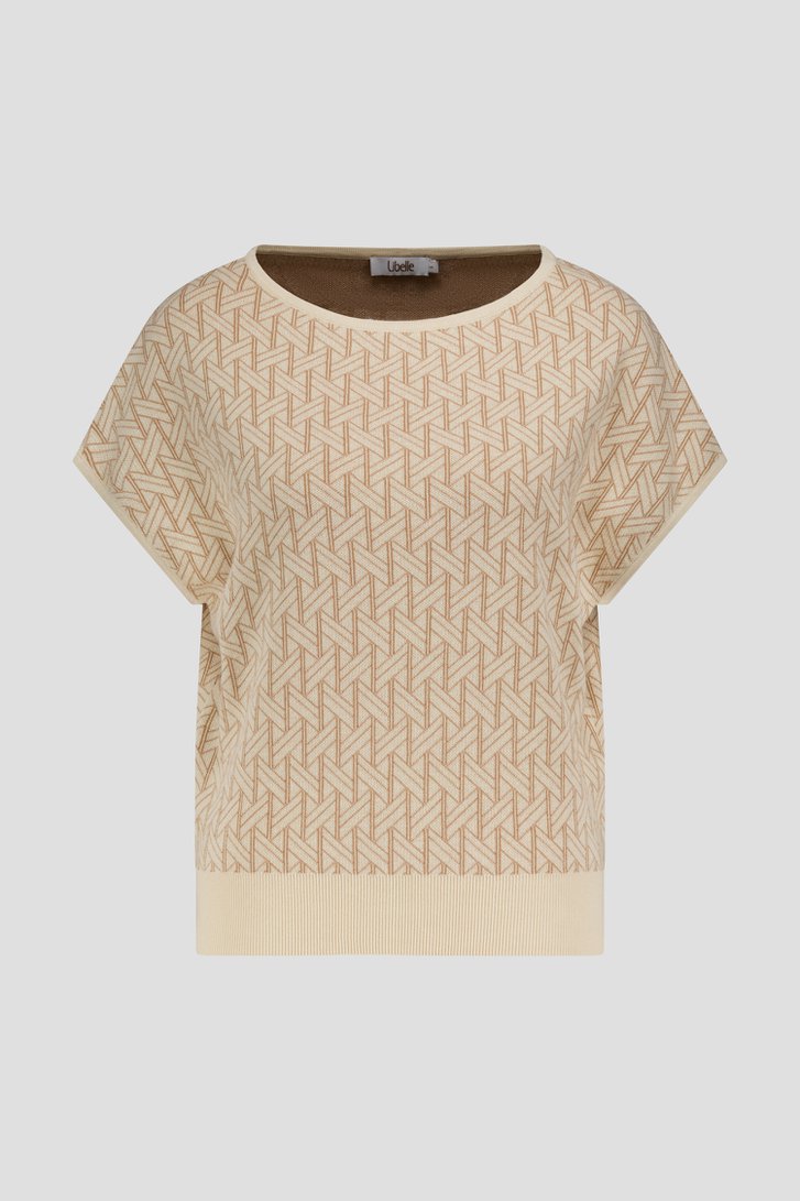 Productfoto 1 van Beige mouwloze trui met print door Libelle voor Dames