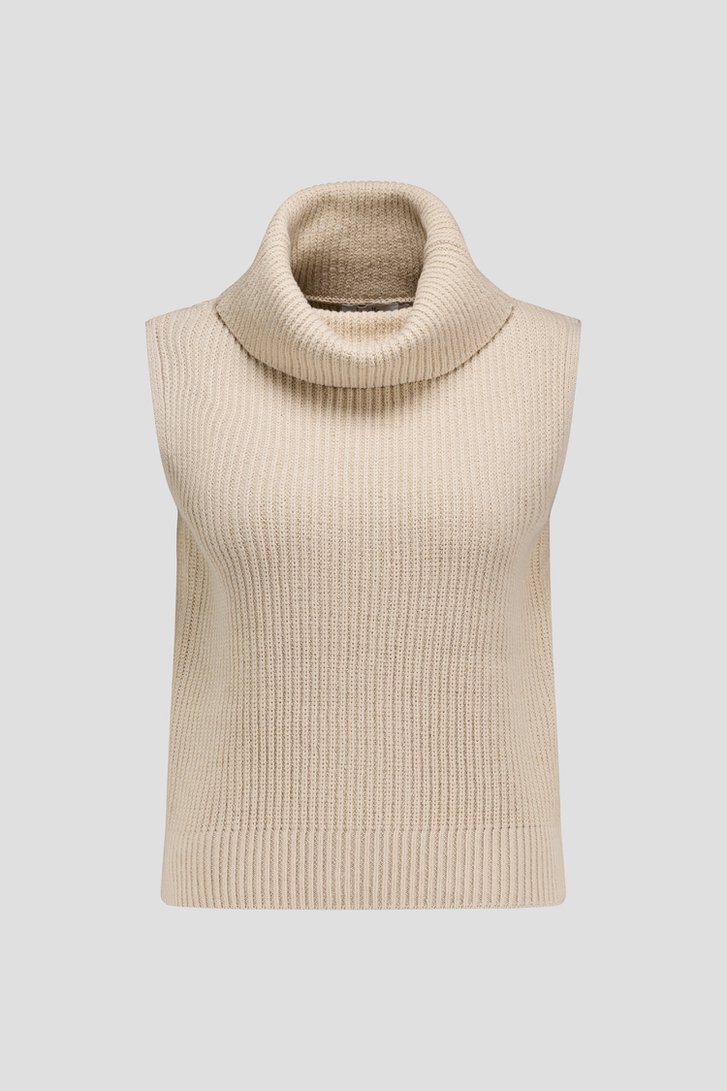 Productfoto 1 van Beige mouwloze trui met rolkraag door Libelle voor Dames