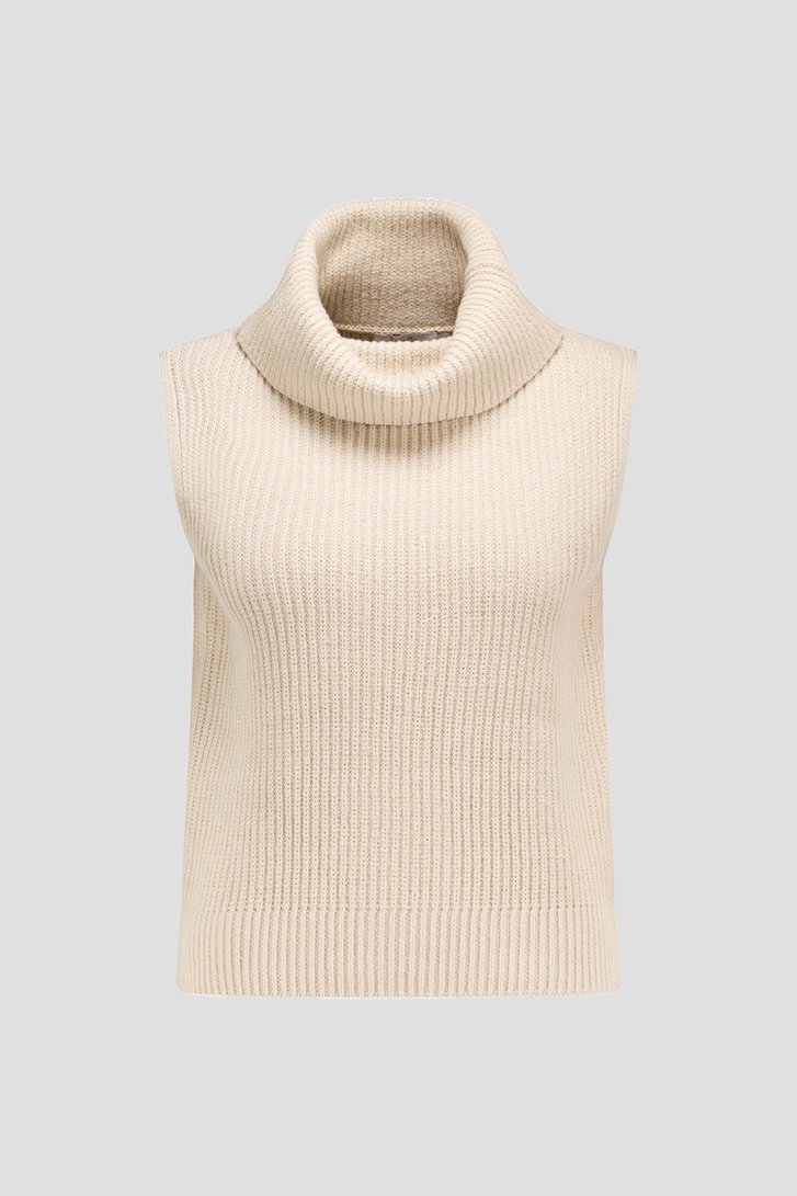 Productfoto 2 van Beige mouwloze trui met rolkraag door Libelle voor Dames