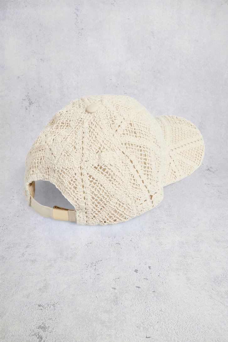 Productfoto 1 van Beige pet met ajourpatroon door Pieces voor Dames