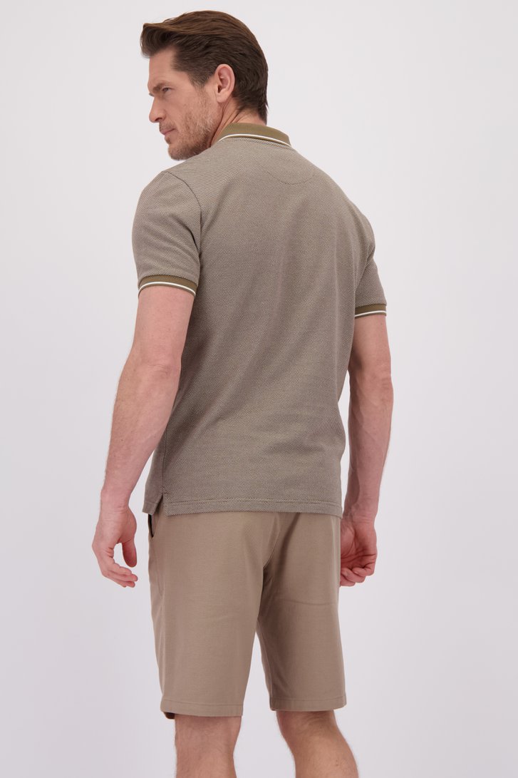 Achterkant van Beige polo met fijn motief door Dansaert Blue voor Heren