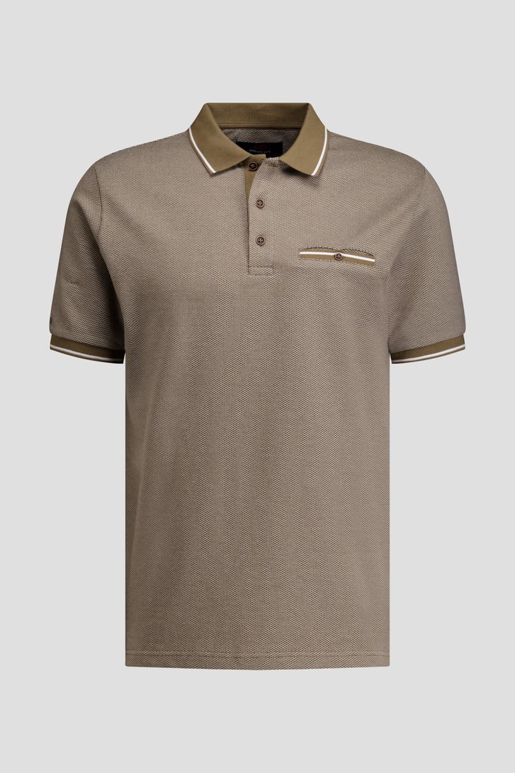 Productfoto 1 van Beige polo met fijn motief door Dansaert Blue voor Heren