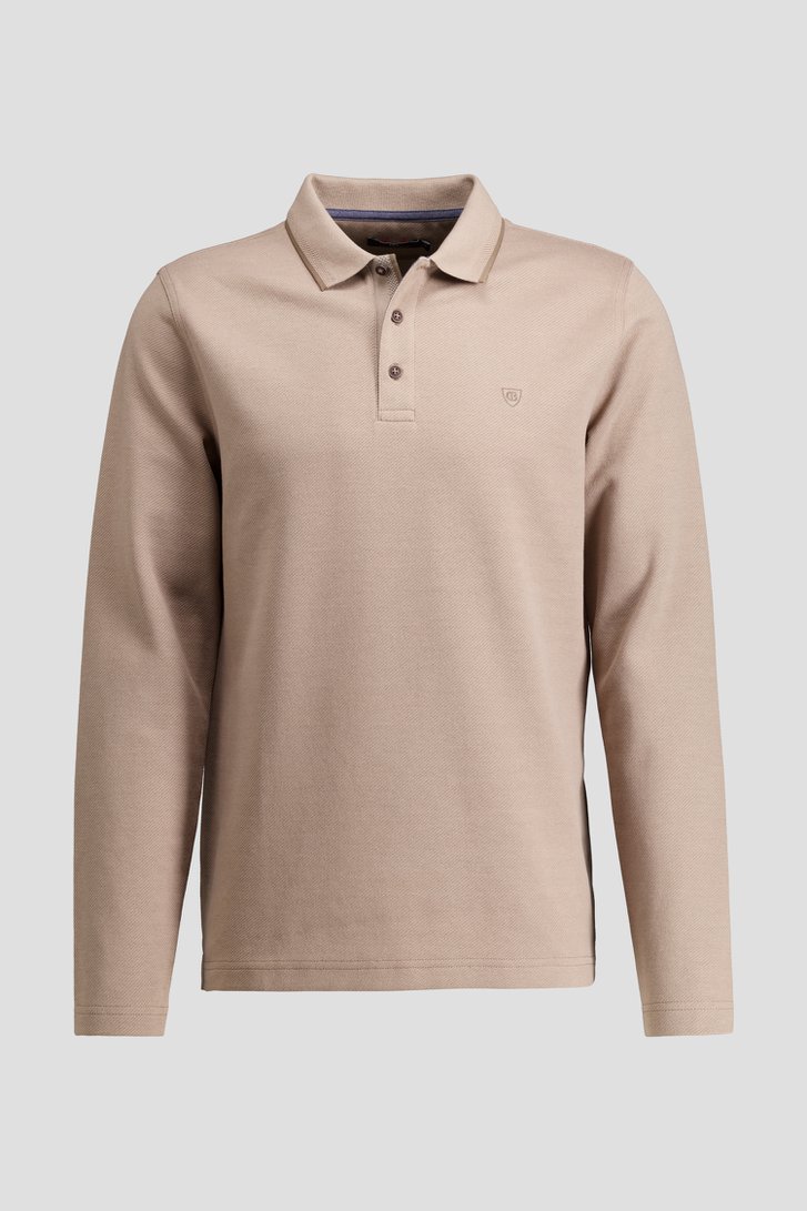 Productfoto 1 van Beige polo met lange mouwen door Dansaert Blue voor Heren