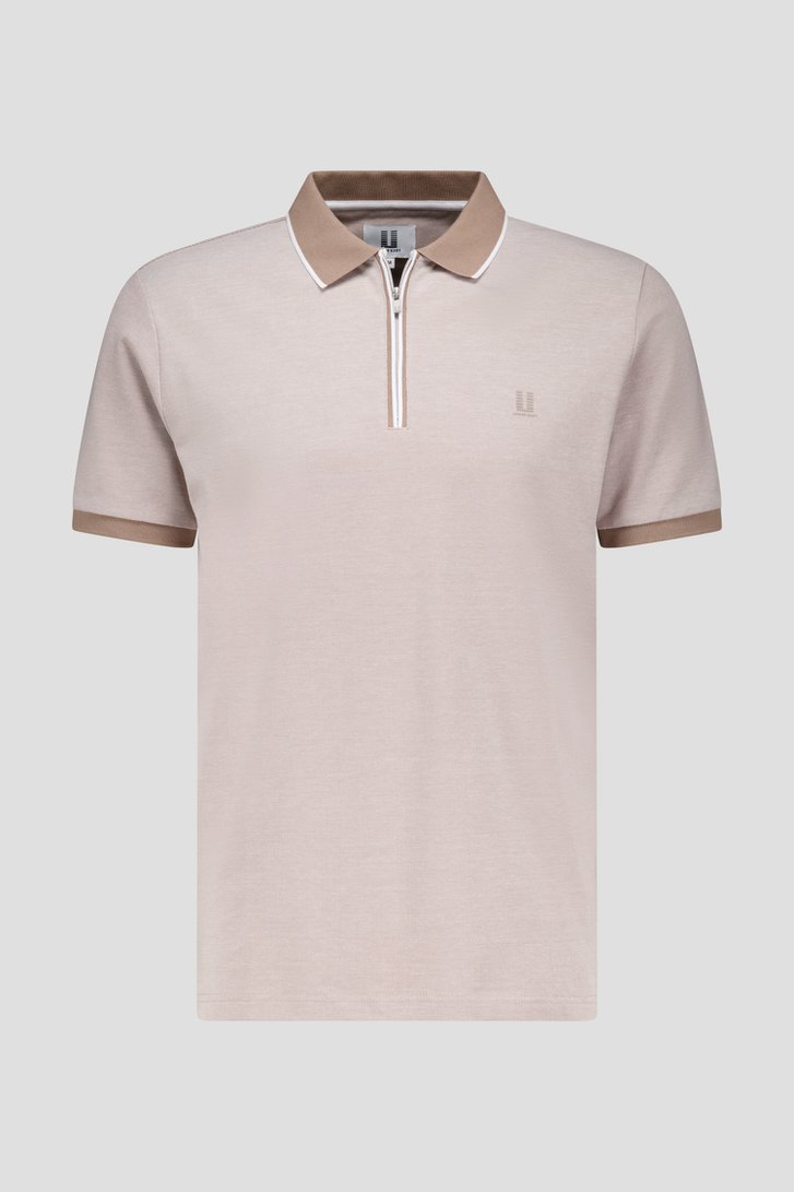 Beige polo met rits van Upper East voor Heren