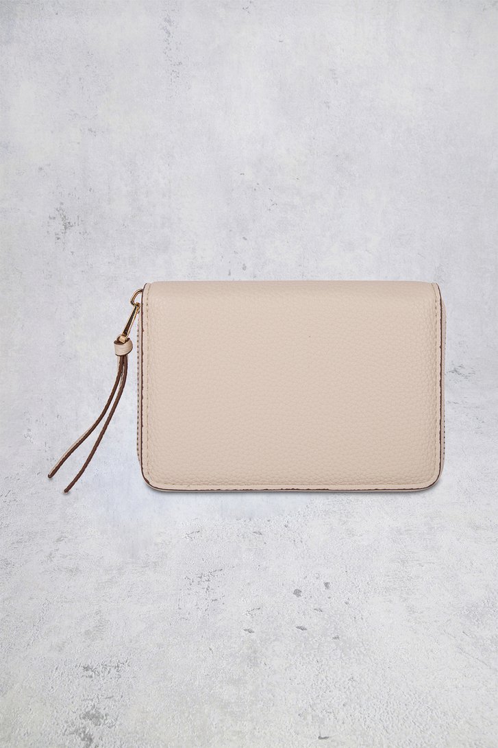 Achterkant van Beige portemonnee met leather look door Laurent David voor Dames