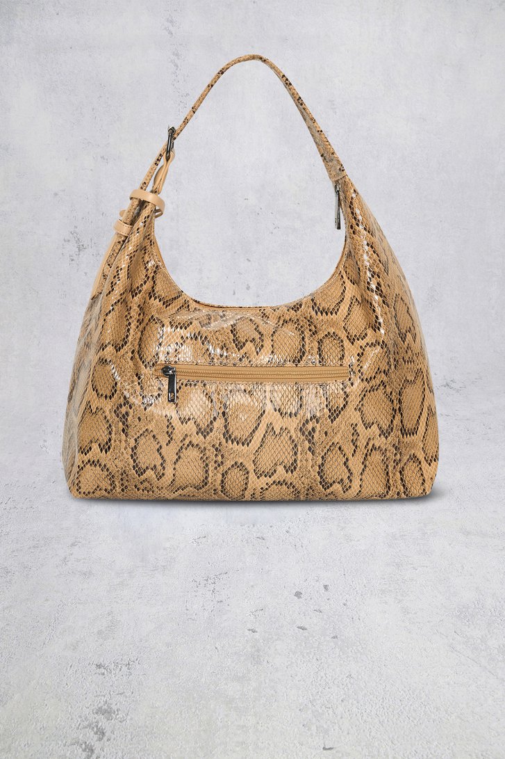 Achterkant van Beige schoudertas met slangenprint door Bulaggi voor Dames
