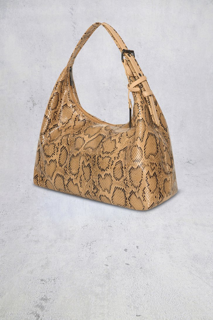 Productfoto 1 van Beige schoudertas met slangenprint door Bulaggi voor Dames