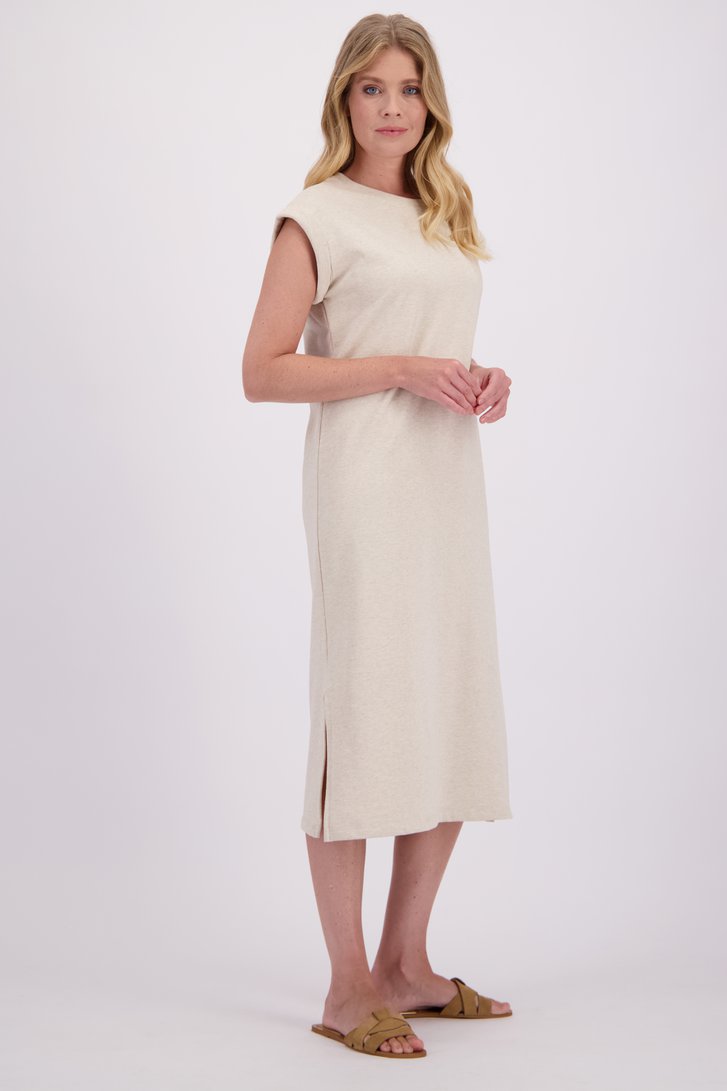 Voorkant van Beige T-shirt kleedje  door Libelle voor Dames