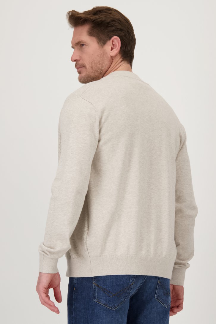Beige tricot cardigan met rits van Dansaert Blue voor Heren