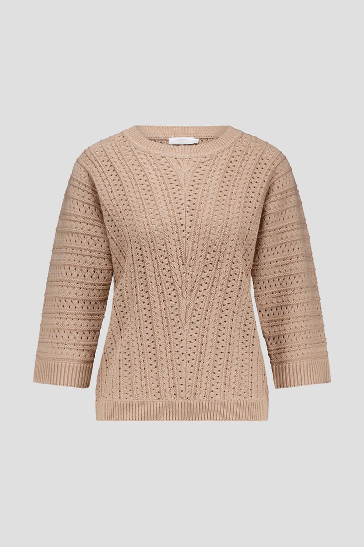Beige trui met ajourmotief van Liberty Island voor Dames