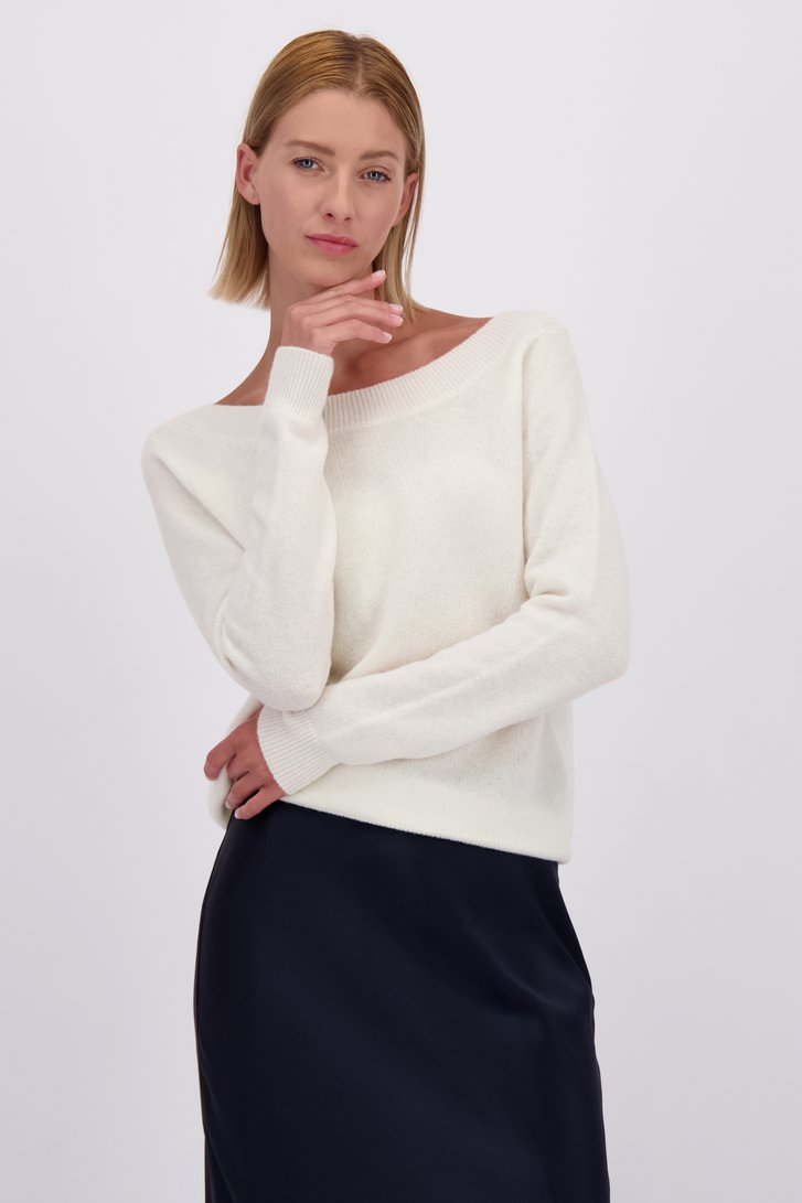 Voorkant van Beige trui met boothals door D'Auvry Studio voor Dames