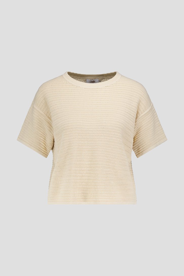 Productfoto 1 van Beige trui met crochetlook door Libelle voor Dames