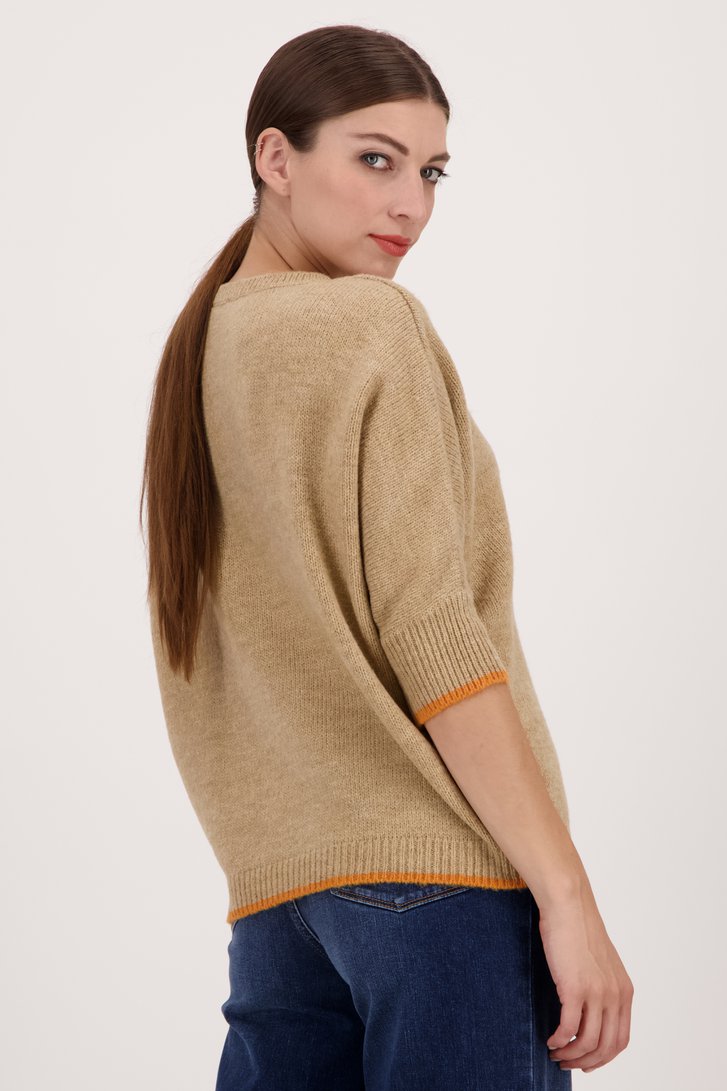 Beige trui met geruit motief van More & More voor Dames