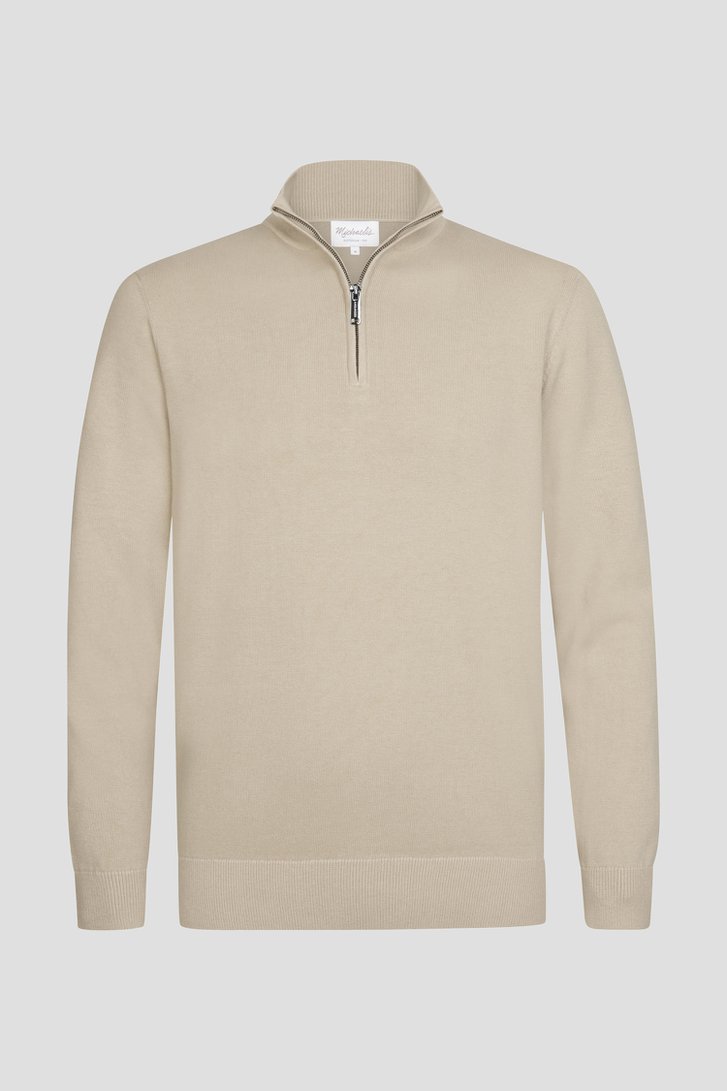 Productfoto 1 van Beige trui met korte rits door Michaelis voor Heren