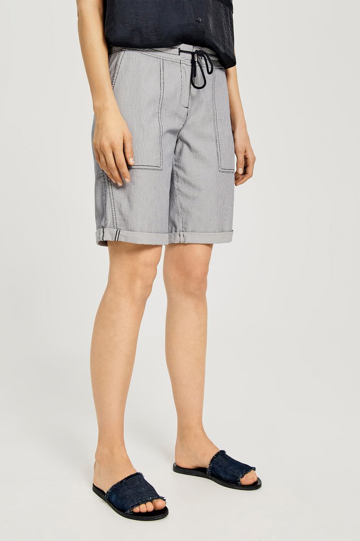 Beige-wit gestreepte bermuda van Opus voor Dames
