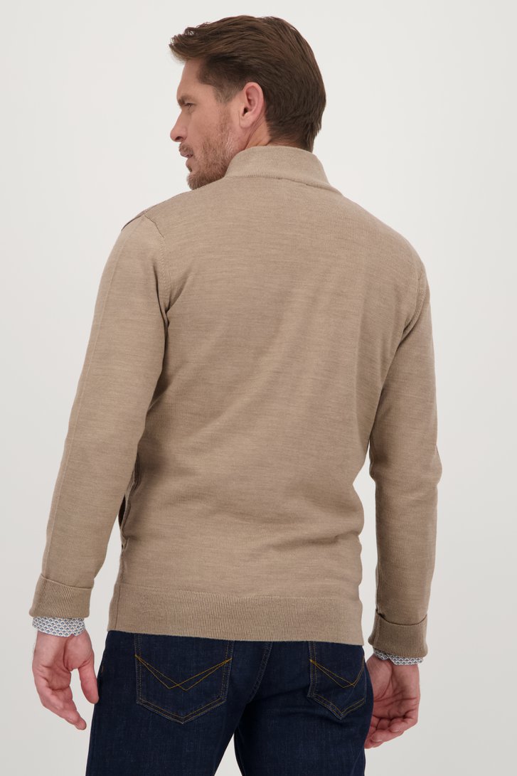 Beige wollen cardigan van Dansaert Blue voor Heren