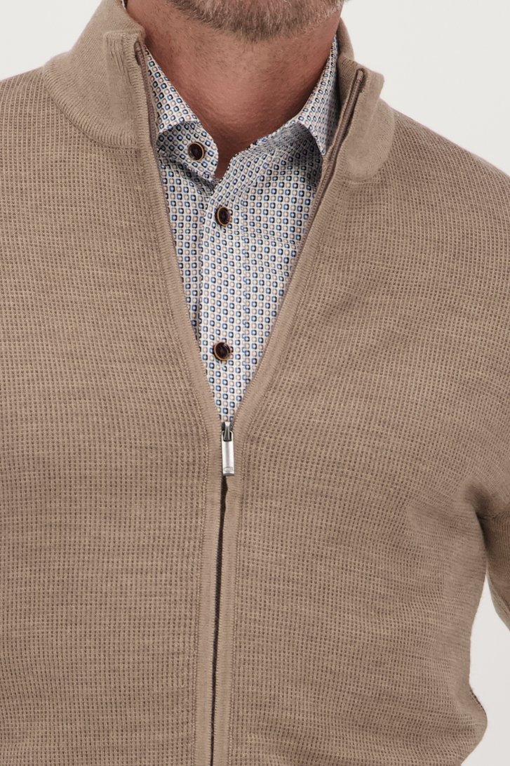 Beige wollen cardigan van Dansaert Blue voor Heren
