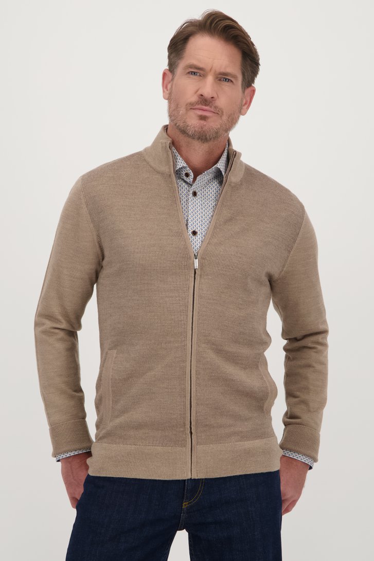 Beige wollen cardigan van Dansaert Blue voor Heren