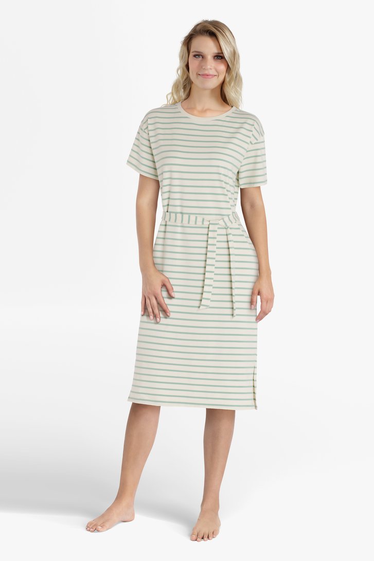 Beige-zeegroen gestreept kleed van Liberty Island homewear voor Dames