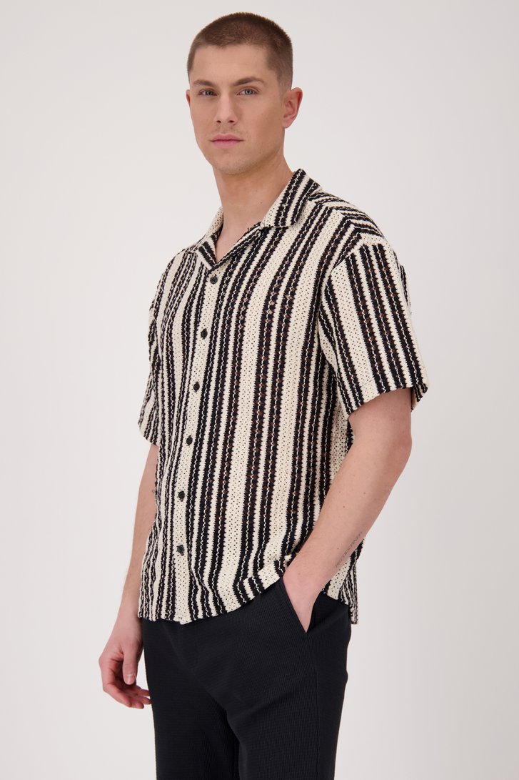 Beige-zwart gehaakt hemd - Regular fit van ONLY & SONS voor Heren