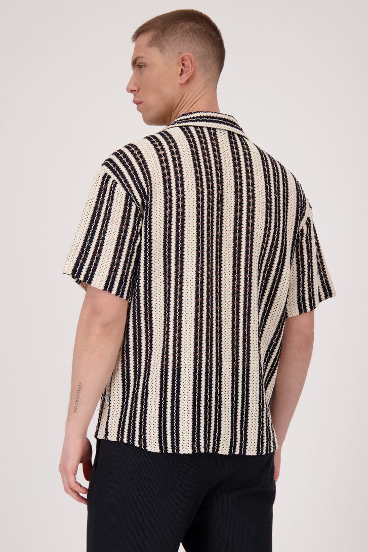 Beige-zwart gehaakt hemd - Regular fit van ONLY & SONS voor Heren