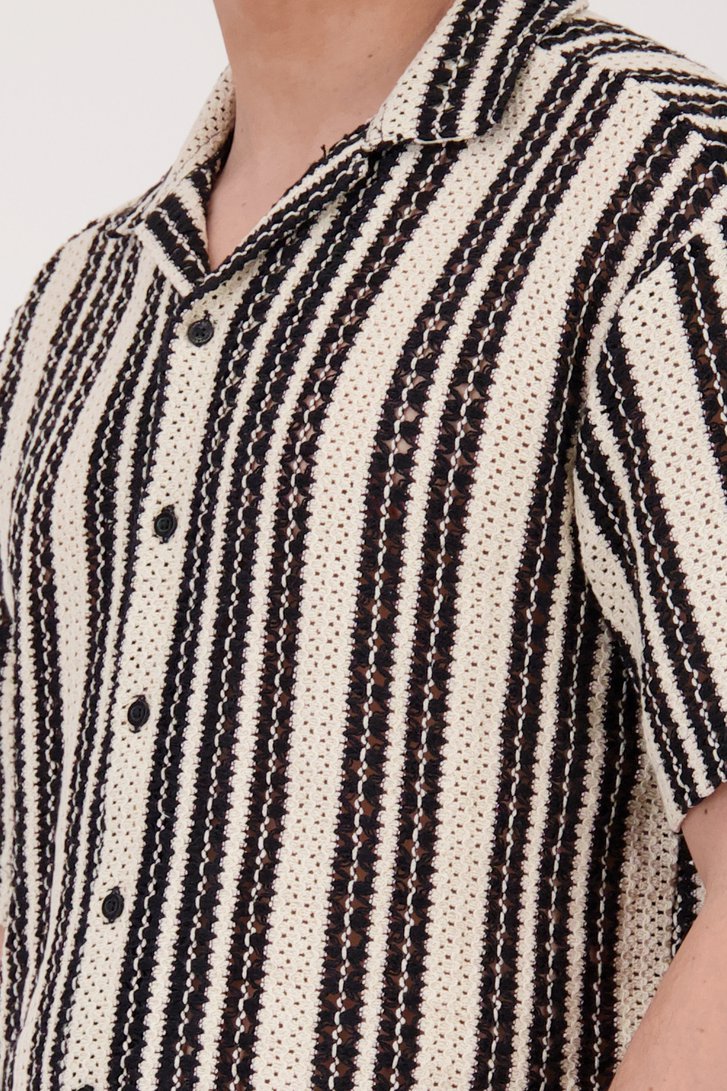 Beige-zwart gehaakt hemd - Regular fit van ONLY & SONS voor Heren