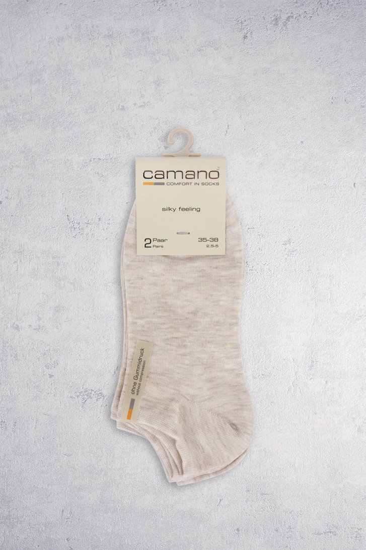 Productfoto 3 van Beigebruine enkelsokken door Camano voor Dames