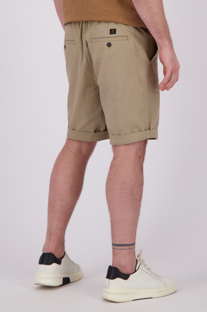 Bermuda beige avec taille élastique de Ravøtt pour Hommes