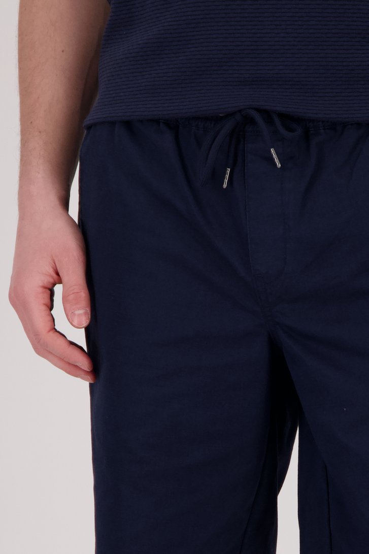 Bermuda bleu foncé avec taille élastique de Casual Five pour Hommes