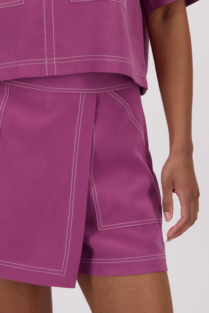 Bermuda bordeaux - jupe portefeuille de Louise pour Femmes