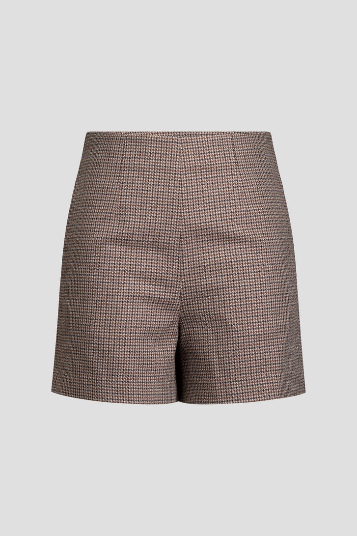 Photo produit 1 de Bermuda brun élégant à carreaux fins de Louise pour Femmes